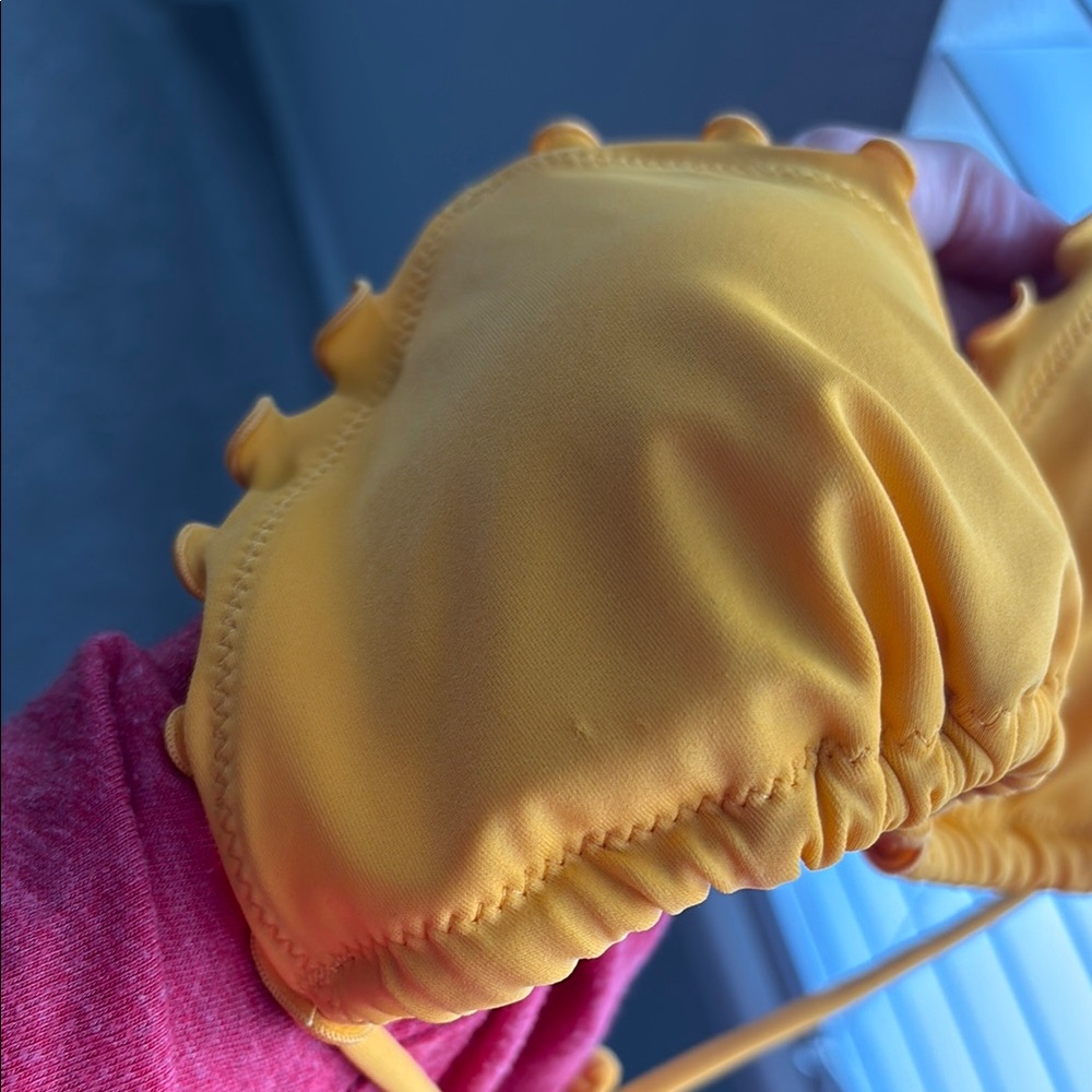 Yellow Ruffle trim Bikini Set - Picture 9 of 9